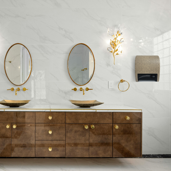 Dispenser elettronico automatico - Cover beige con gocce - Dispenser carta asciugamani