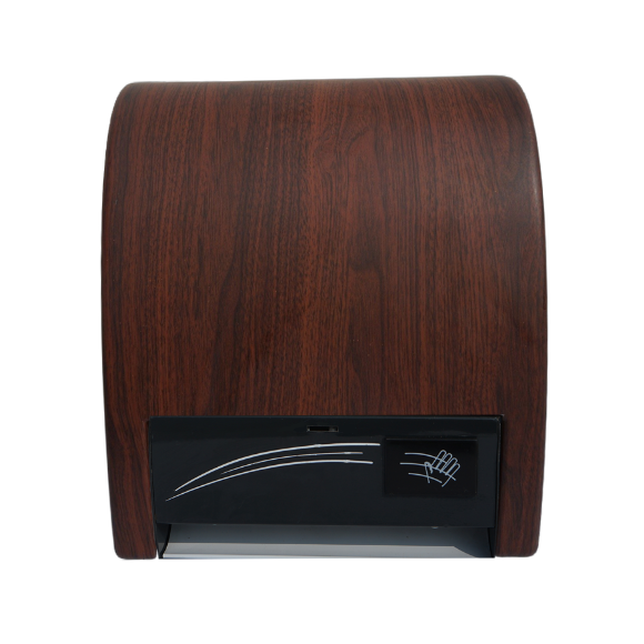 Dispenser elettronico automatico - Cover effetto legno scuro - Dispenser carta asciugamani